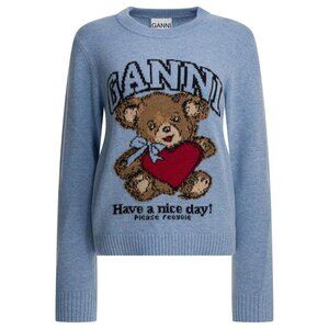 Ganni Wool Sweater With Print Tag Size S Women